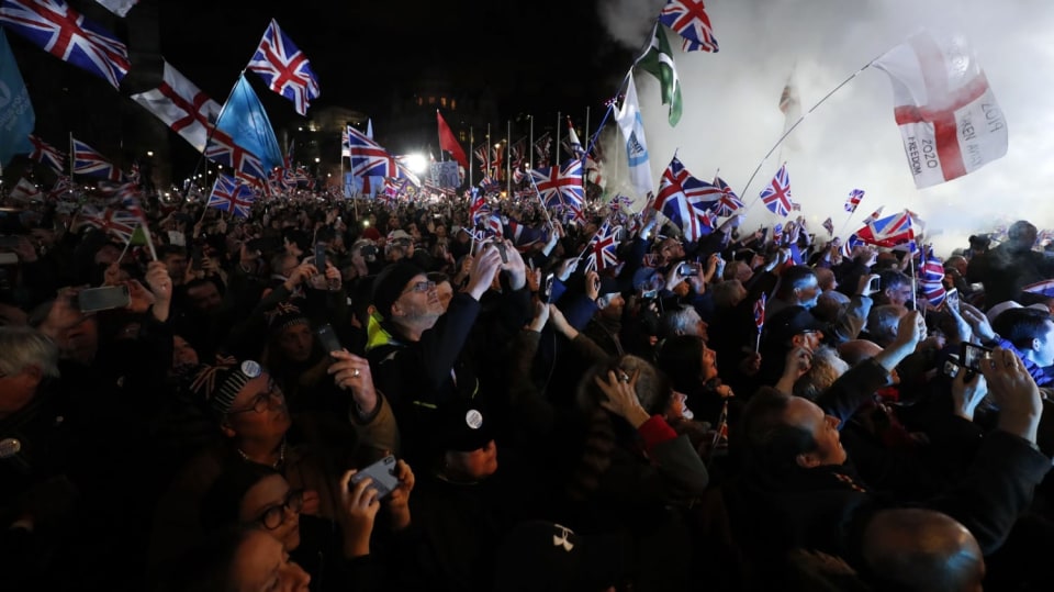 Příznivci brexitu v Londýně slavili odchod Velké Británie z EU